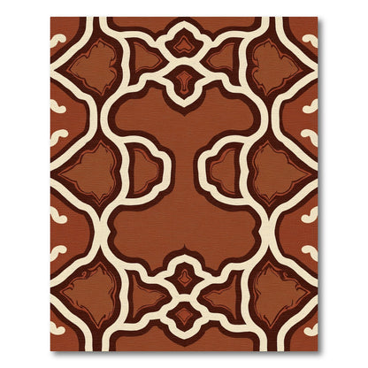Earthy Geometric Medallion Tones Rug