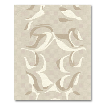 Earthy Tones Abstract Flowing Shapes Rug