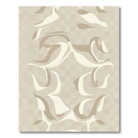 Earthy Tones Abstract Flowing Shapes Rug