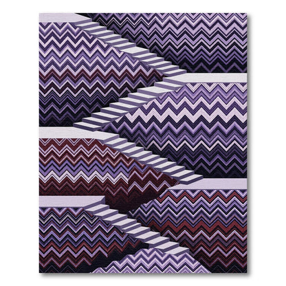 Purple Chevron Staircase Illusion Rug