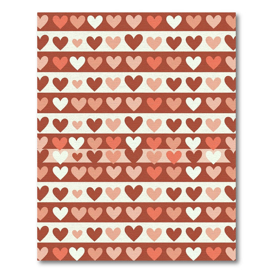 Tonal Hearts Stripe Collection Rug