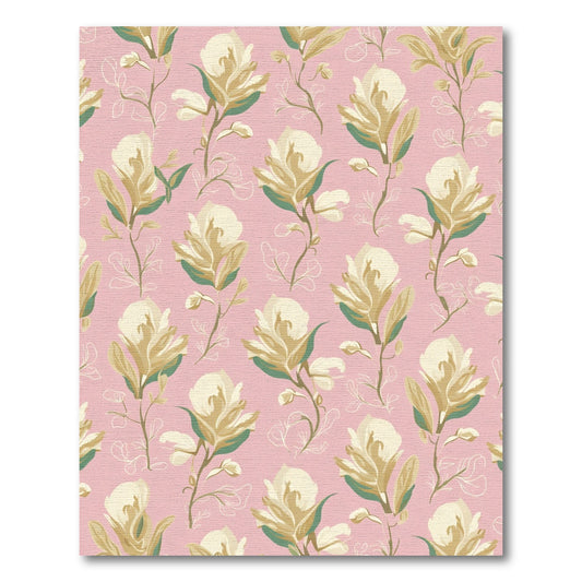 Blush Pink Cream Floral Vine Rug