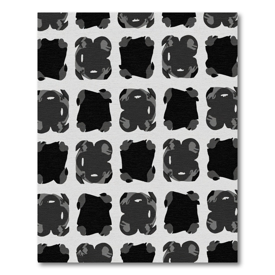 Monochromatic Abstract Organic Squares Rug