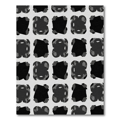Monochromatic Abstract Organic Squares Rug