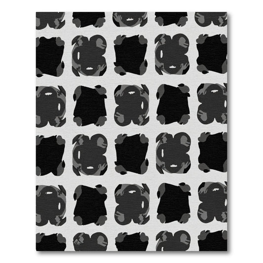 Monochromatic Abstract Organic Squares Rug
