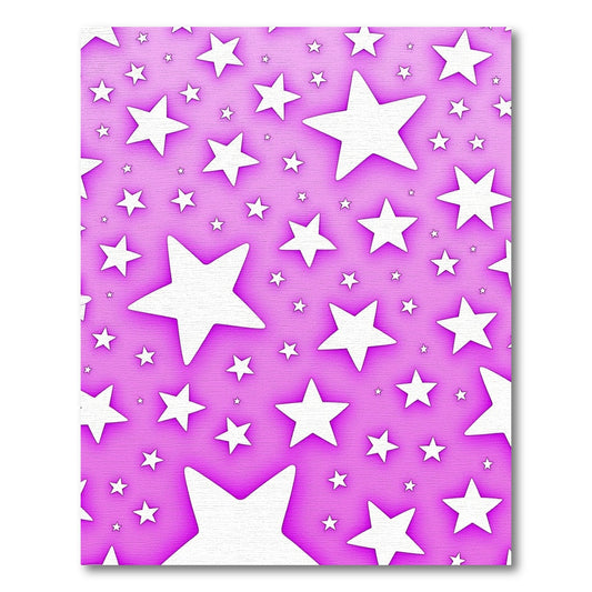 Whimsical White Stars Purple Rug