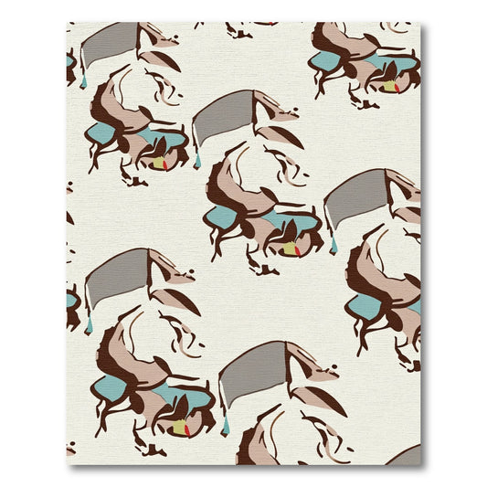 Earthy Abstract Horse Motif Rug