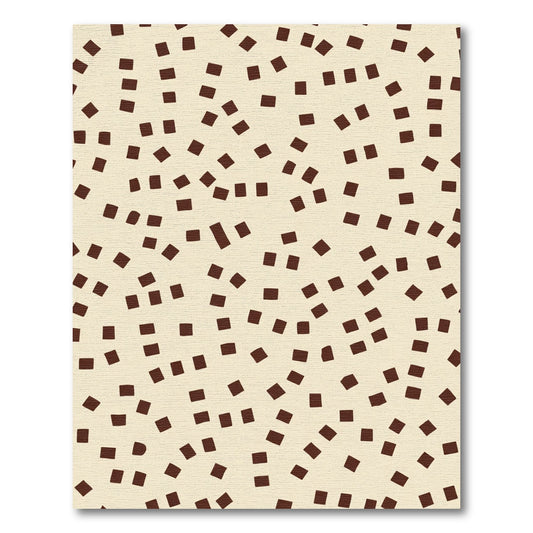 Brown Speckled Beige Square Scatter Rug