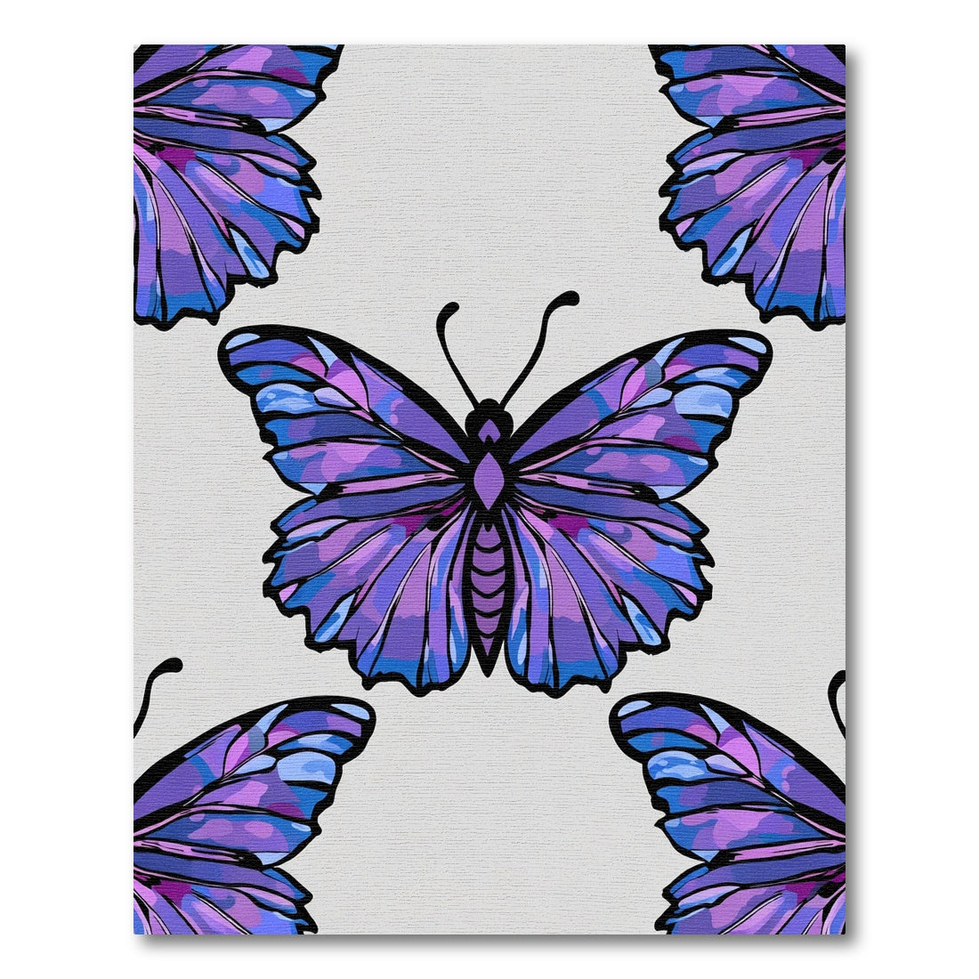 Purple Blue Butterfly Wings Repeat Rug