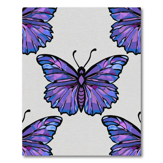 Purple Blue Butterfly Wings Repeat Rug