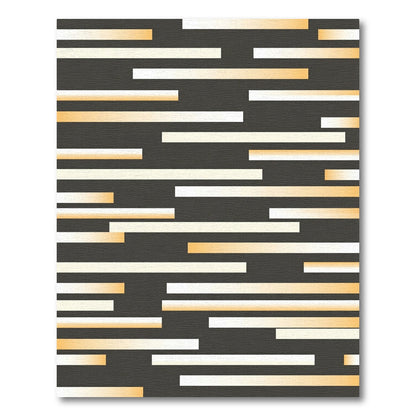 Golden White Gradient Horizontal Lines Rug