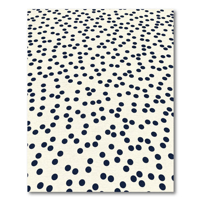 Cream Navy Scattered Polka Dot Rug