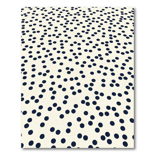 Cream Navy Scattered Polka Dot Rug