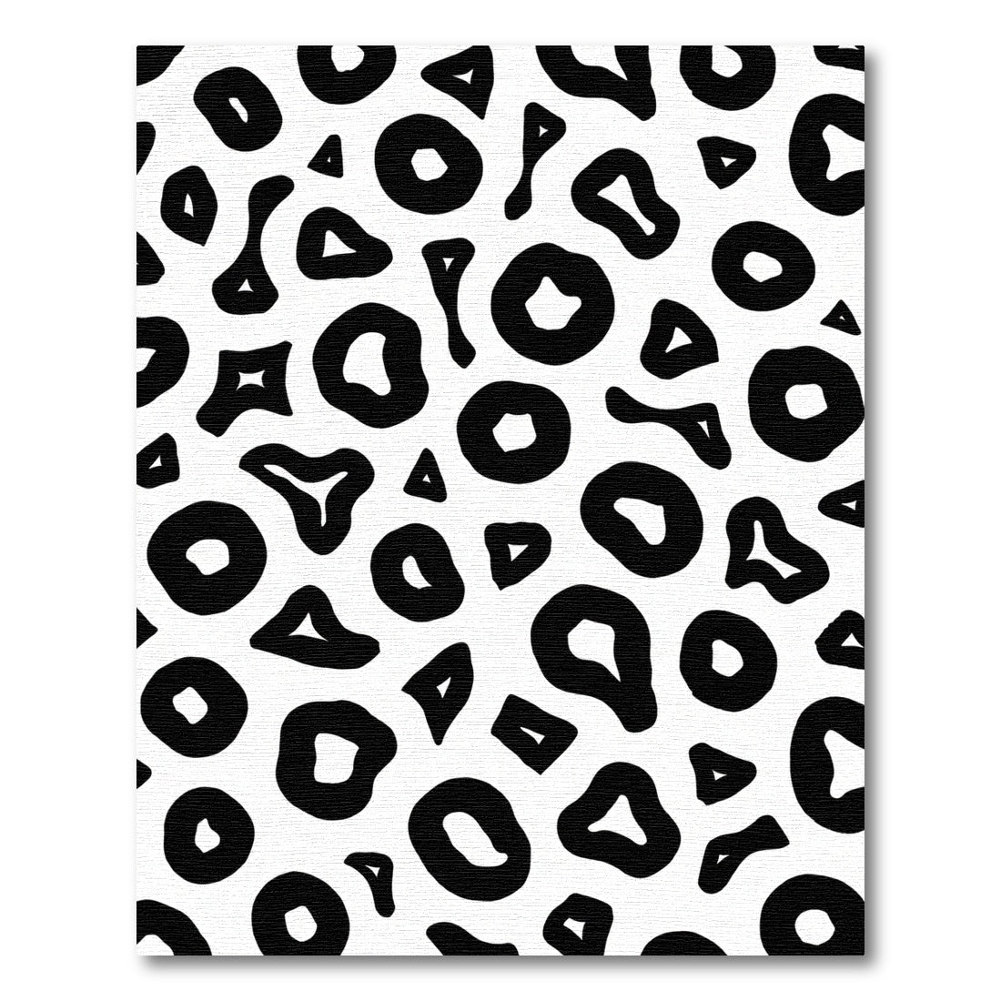 Black White Irregular Shapes Rug