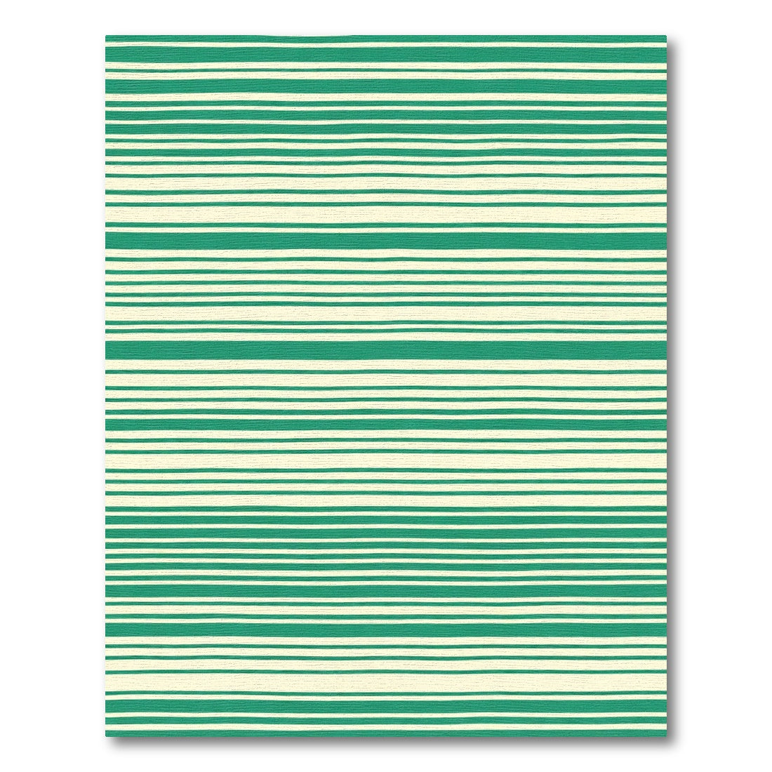 Cream Green Hand Drawn Stripe Rug