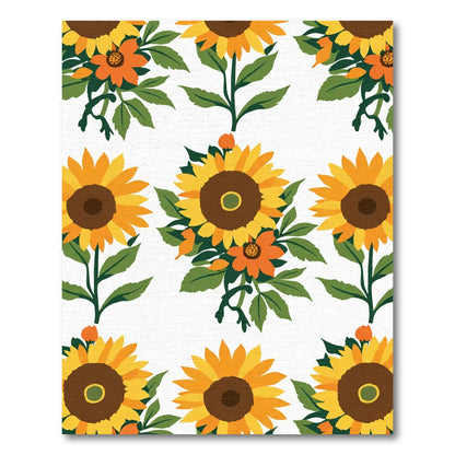 Golden Yellow Sunflower Bouquet Arrangement Rug