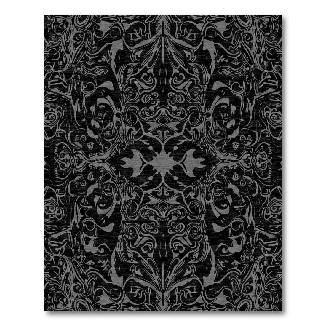 Dark Slate Gray Ornamental Swirl Rug