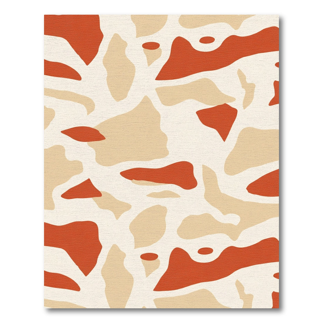 Abstract Terracotta Beige Organic Shapes Rug