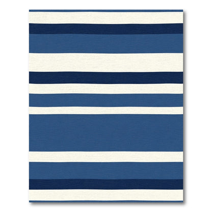 Deep Indigo Blue Stripe Rug