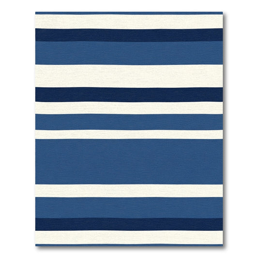 Deep Indigo Blue Stripe Rug