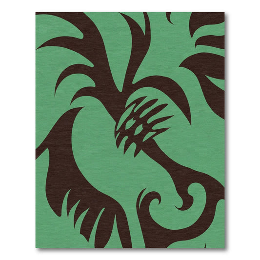 Deep Teal Tribal Dragon Swirl Rug