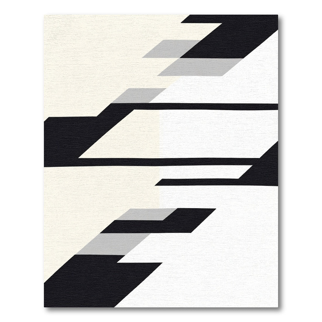 Monochromatic Geometric Accents Rug