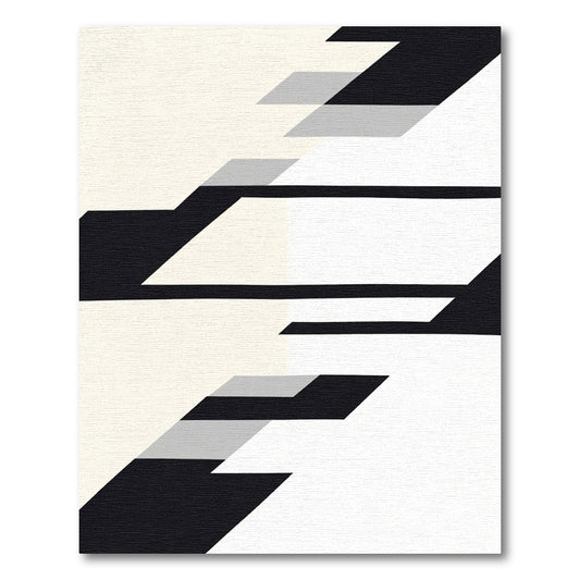 Monochromatic Geometric Accents Rug
