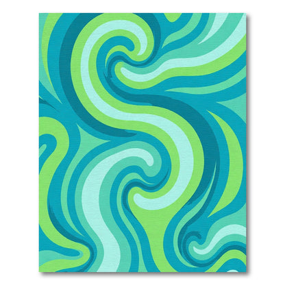 Aqua Wave Swirl Rug