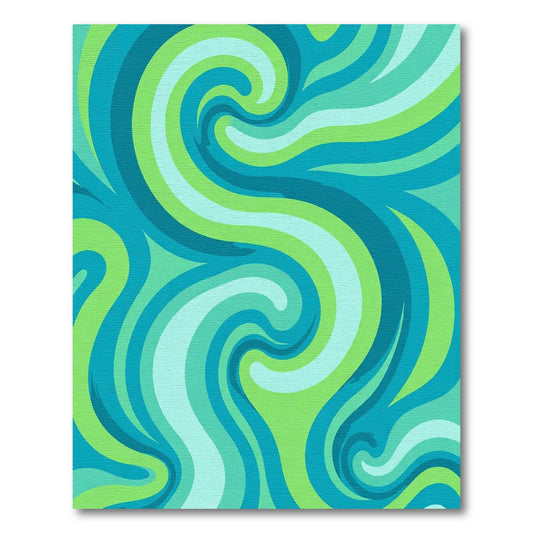 Aqua Wave Swirl Rug