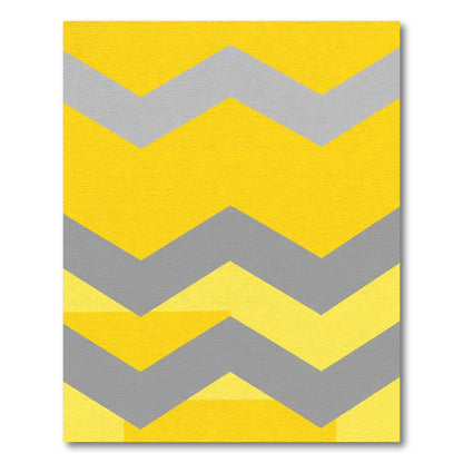 Yellow Gray Chevron Abstract Rug