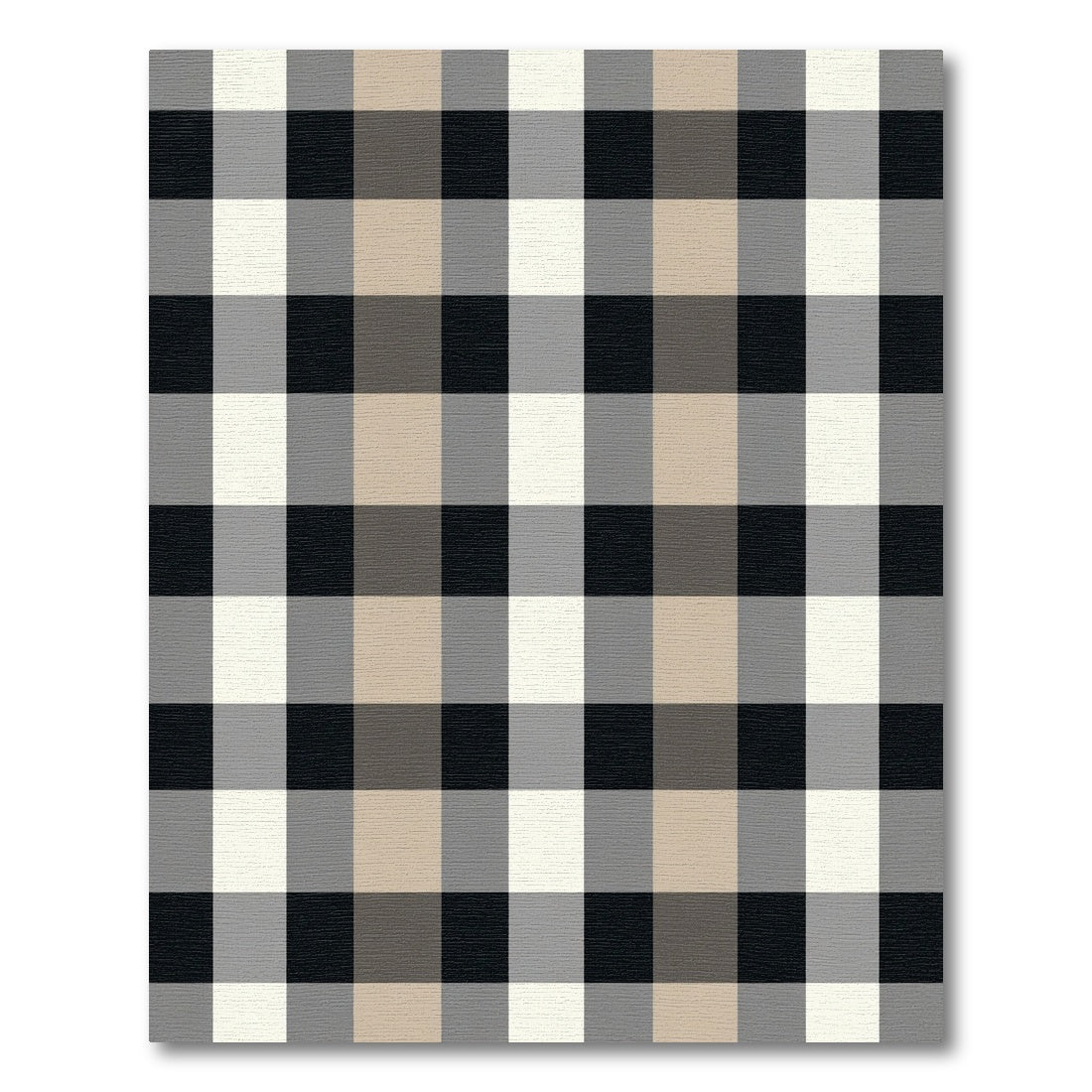 Black Tan Gray Buffalo Check Rug