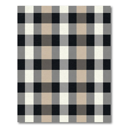 Black Tan Gray Buffalo Check Rug