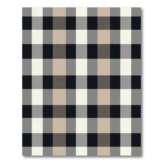 Black Tan Gray Buffalo Check Rug
