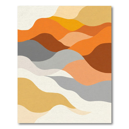 Warm Earth Tone Abstract Waves Rug