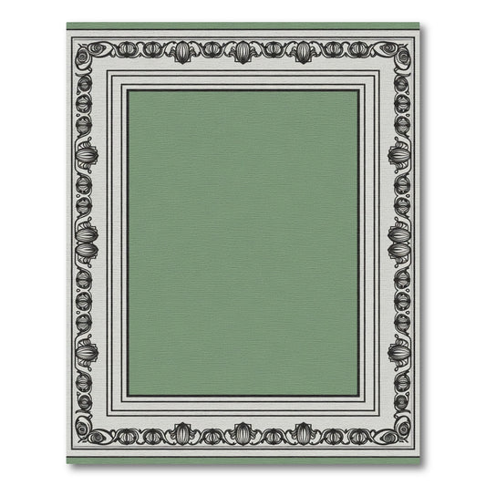 Art Nouveau Green Floral Frame Rug