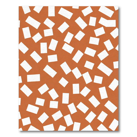 Terracotta White Scatter Rectangle Rug