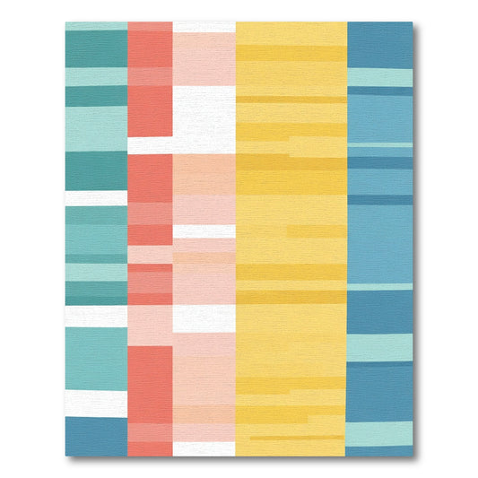 Coastal Geometric Stripe Color Block Rug