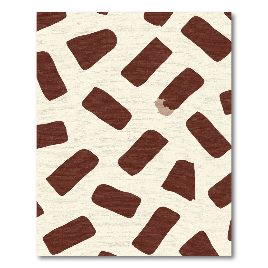 Brown Rectangles Creamy Abstract Rug