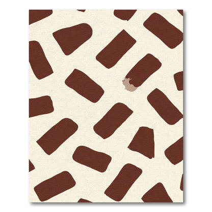Brown Rectangles Creamy Abstract Rug