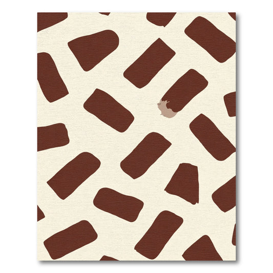 Brown Rectangles Creamy Abstract Rug