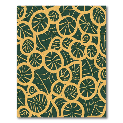 Gold Leaf Abstract Circles Rug