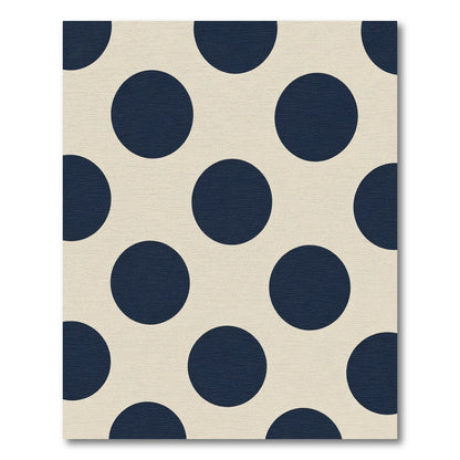 Navy Blue Classic Polka Dot Rug