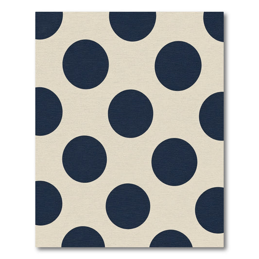 Navy Blue Classic Polka Dot Rug