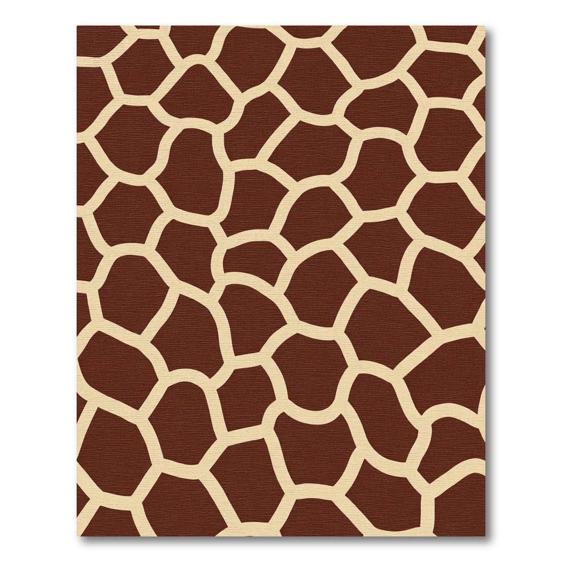 Rich Brown Tan Giraffe Animal Print Rug