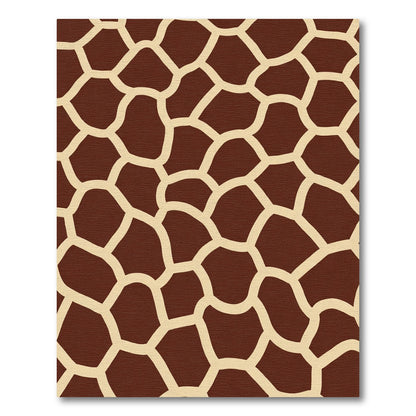 Rich Brown Tan Giraffe Animal Print Rug