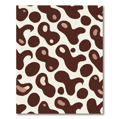 Brown White Blob Abstract Rug