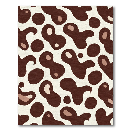 Brown White Blob Abstract Rug
