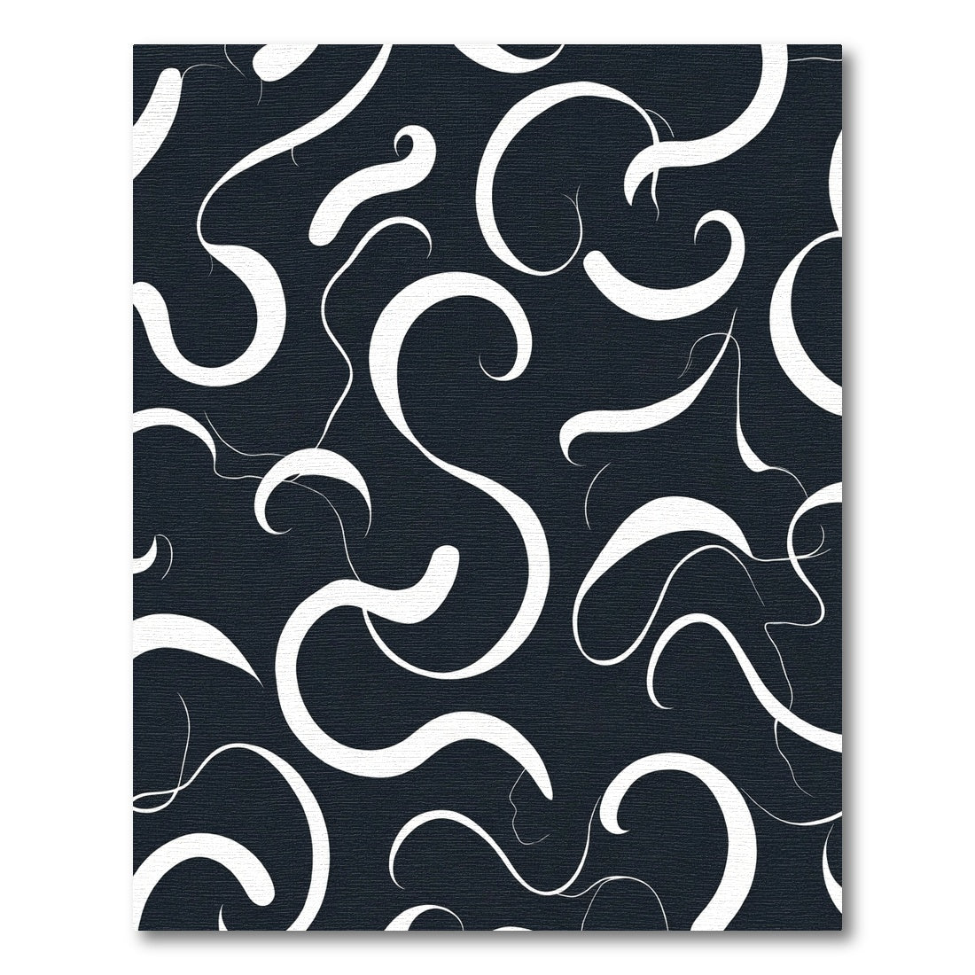 Chic White Swirls Dark Composition Rug
