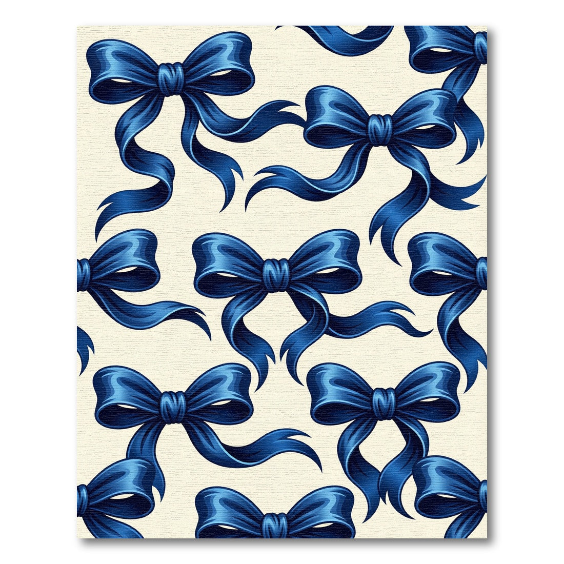 Elegant Midnight Blue Satin Ribbon Grid Rug