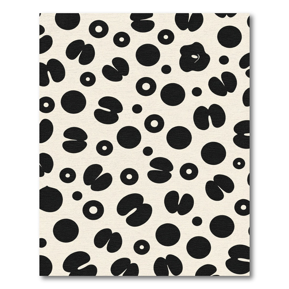 Ivory Black Organic Spot Composition Rug